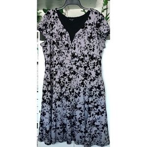 Grey Crushed Velvet A-line Dress: L